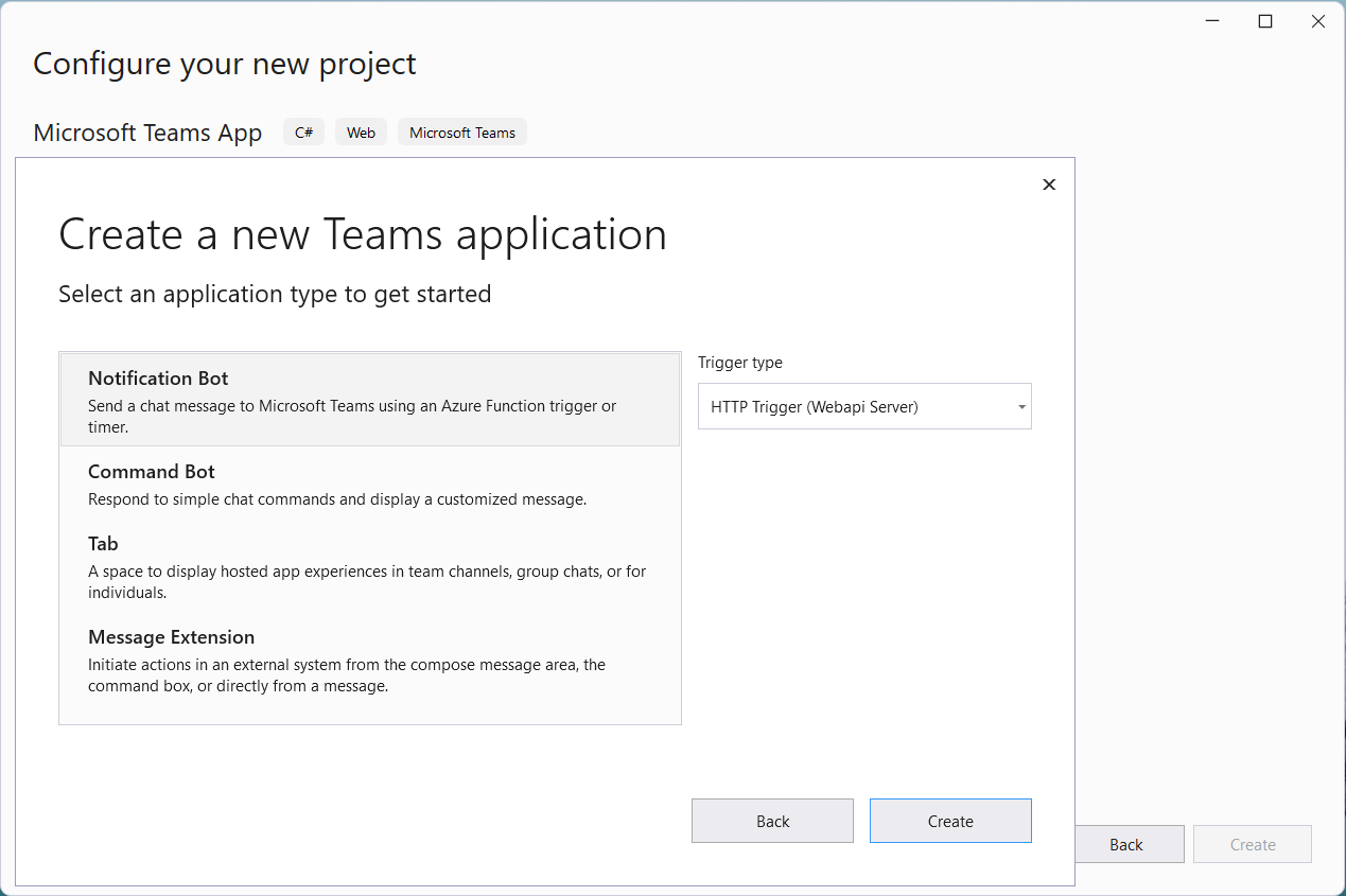 Create new Teams app menu in VS Code